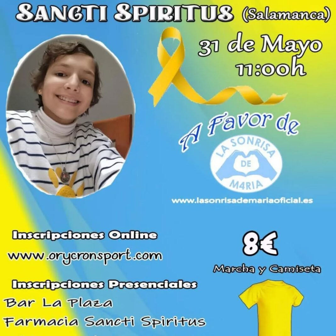 Sancti Spíritus organiza el 31 de mayo una marcha solidaria a favor de La Sonrisa de María, la asociación creada por una niña salmantina con sarcoma de Ewing