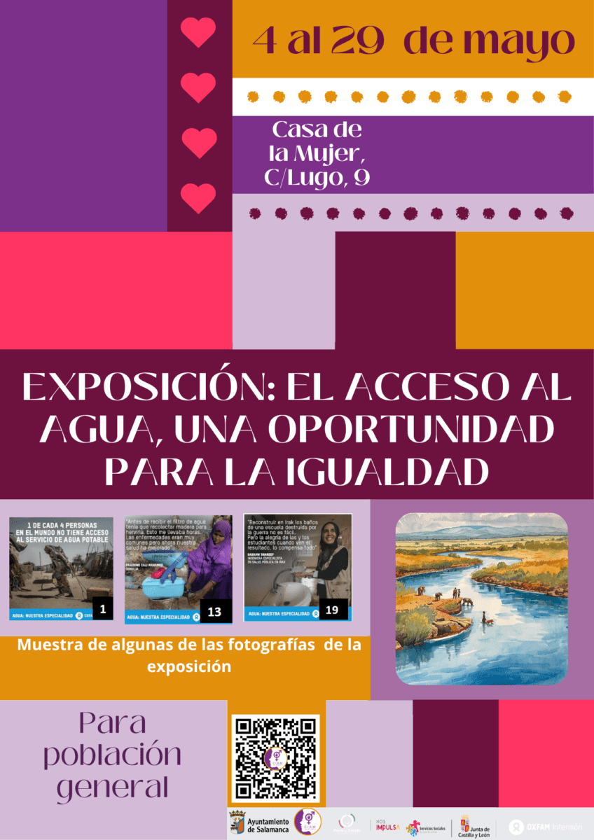 La Escuela Municipal de Igualdad de Salamanca acoge durante mayo el proyecto 'Agua, nuestra especialidad' de Oxfam Intermón