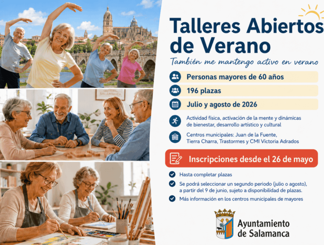 Los 'Talleres Abiertos de Verano' de Salamanca ofrecen 196 plazas para mayores de 60 años en julio y agosto