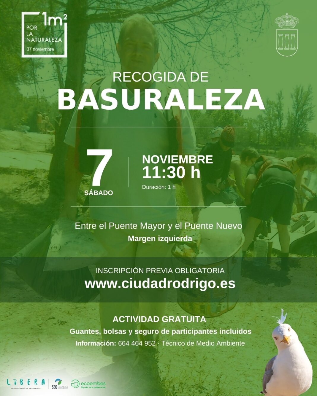 Ciudad Rodrigo organiza una recogida de basuraleza el 7 de noviembre entre los dos puentes